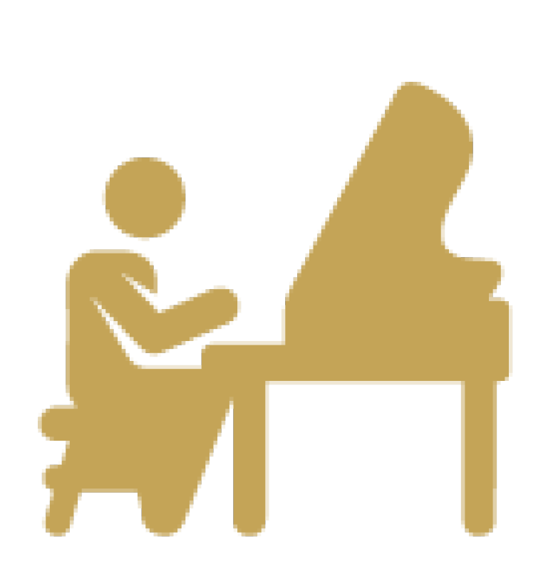 A musician plays the piano