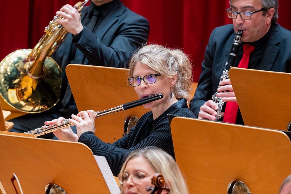 Flute player during a concert