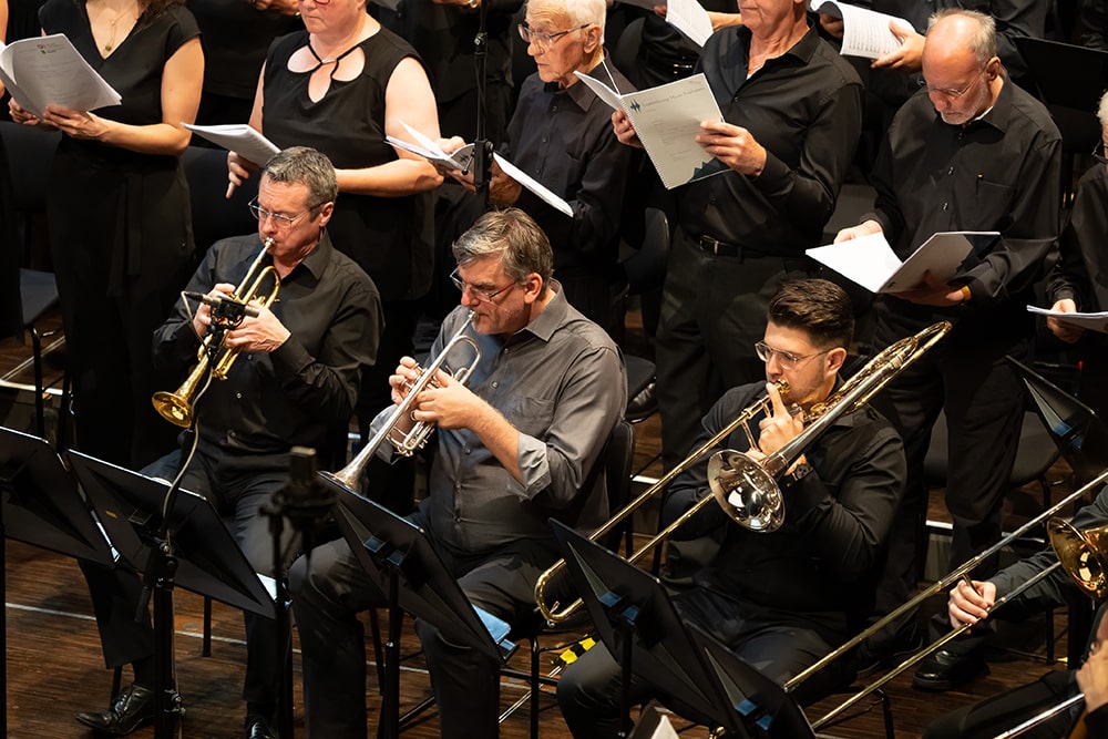 Joueurs de trompette et de trombone sur un concert ©Pierre-Weber